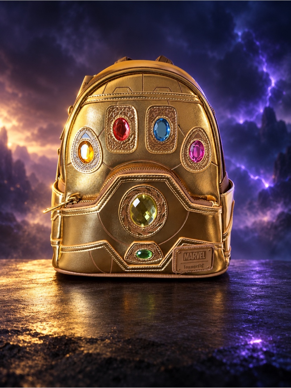 Disney Marvel Loungefly Thanos Infinity Stones Mini Backpack NWT